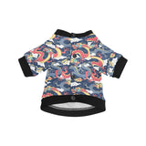 Blue red dragon cloud pattern All Over Print Pet Dog Round Neck Fuzzy Shirt