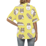 Cute Hamster pattern Women's All Over Print Hawaiian Shirt