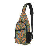 Colorful papaya tropical leaves All Over Print Chest Bag