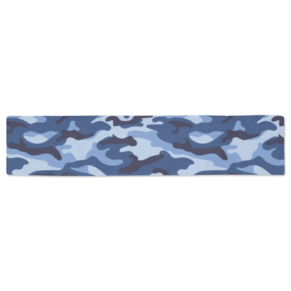 Blue camouflage pattern Table Runner