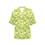 Jack Russel Pattern Print Design 01 Women's All Over Print Hawaiian Shirt