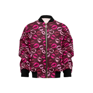 Lips Pattern Print Design 03 Kids' Boys' Girls' Bomber Jacket