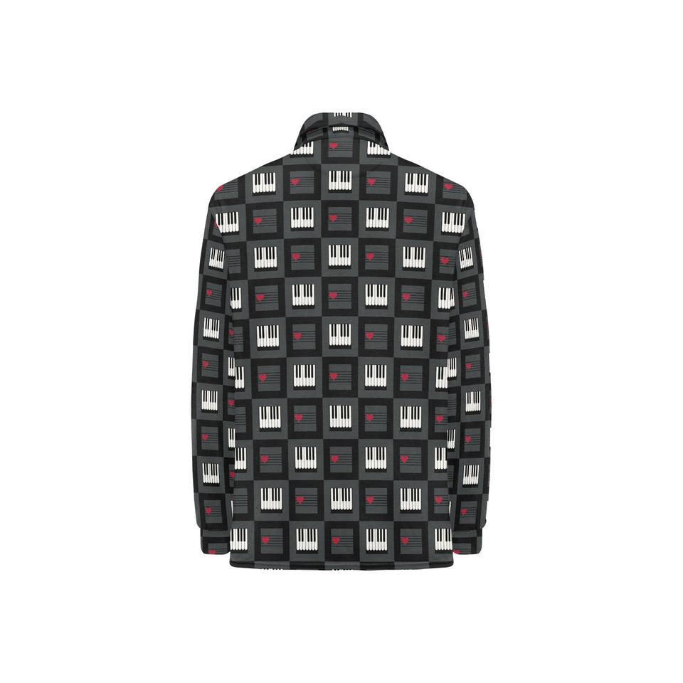 Piano Pattern Print Design 05 Women's Long Sleeve Polo Shirt