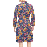 Goldfish Pattern Print Design 05 Men's Long Sleeve Belted Night Robe