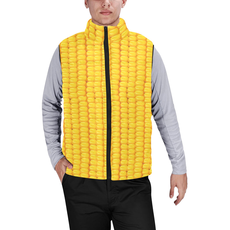 Corn Pattern Print Design 04 Men's Padded Vest