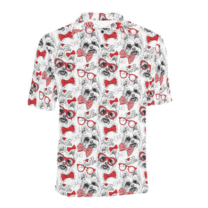 Yorkshire Terrier Pattern Print Design 04 Men's All Over Print Polo Shirt