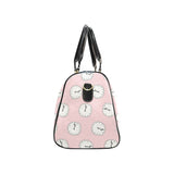 Clock pattern pink blackground Travel Bag