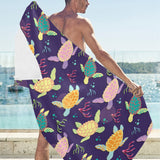 Colorful sea turtle pattern Beach Towel