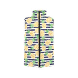 Pineapples pattern striped background Women's Padded Vest