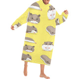 Cute Hamster pattern Blanket Robe with Sleeves