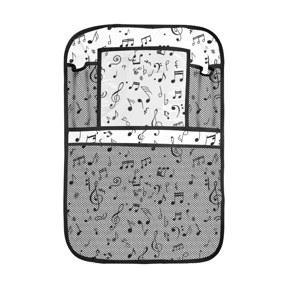 Music Notes Pattern Print Design 04 Car Seat Back Organizer