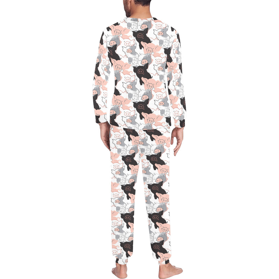 Pig Pattern Print Design 05 Men's All Over Print Pajama