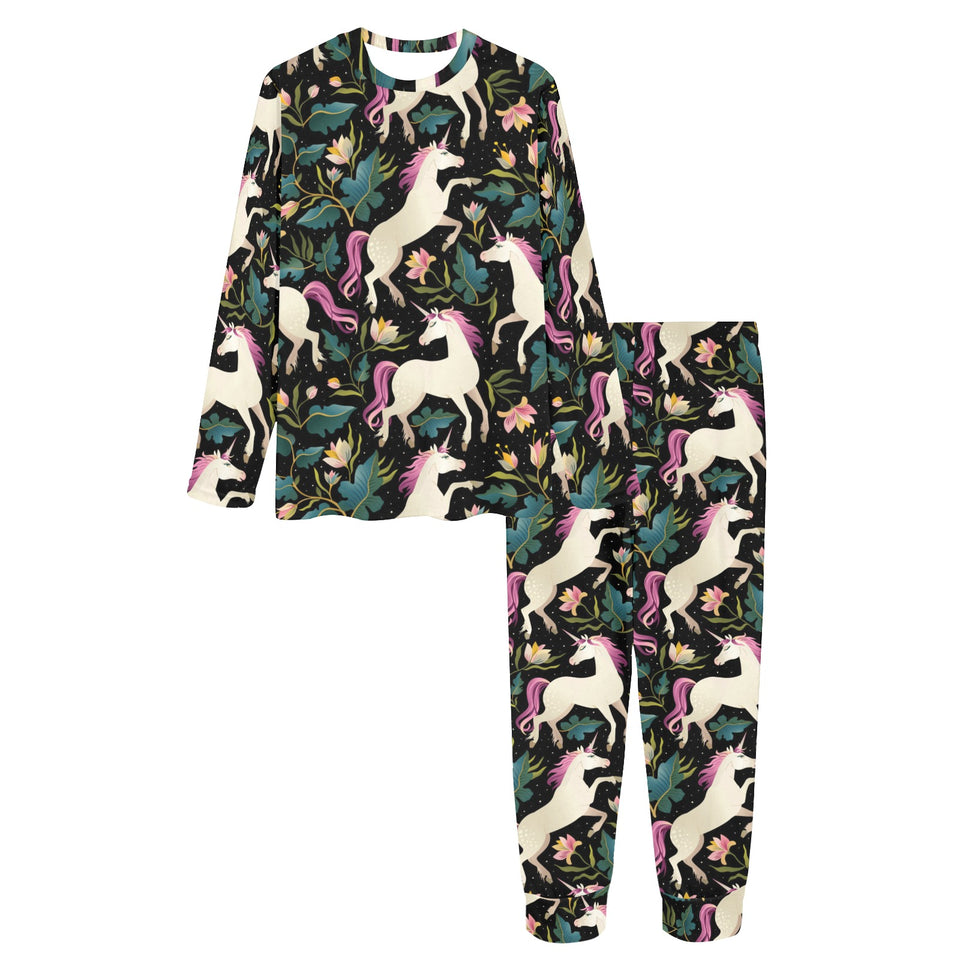 Unicorns forest background Women's All Over Print Pajama Set