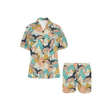 Eagle Pattern Print Design 02 Women's V-Neck Short Pajama Set