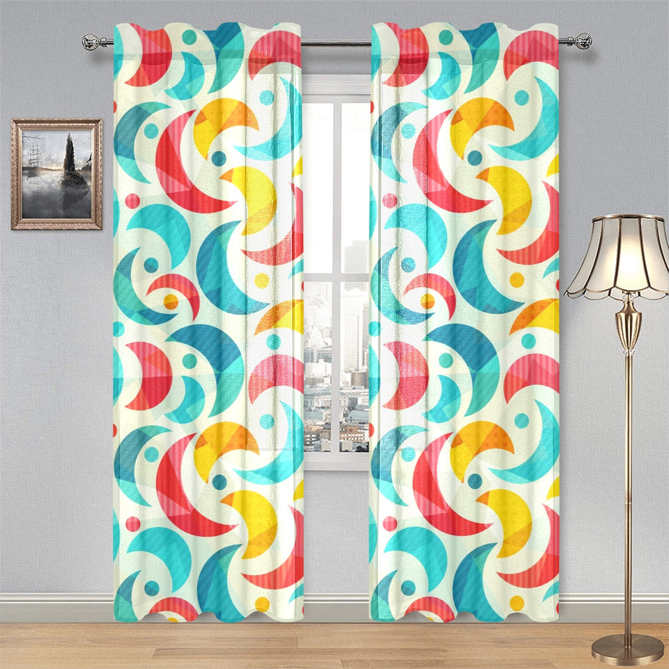 Colorful moon pattern Gauze Curtain