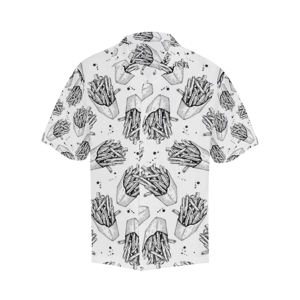 Hand drawn french fries pattern Men's All Over Print Hawaiian Shirt