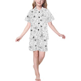 Spider web cobweb pattern Kids' Boys' Girls' V-Neck Short Pajama Set