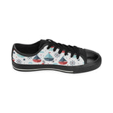 Cute color paper sailboat pattern Men's Low Top Canvas Shoes Black
