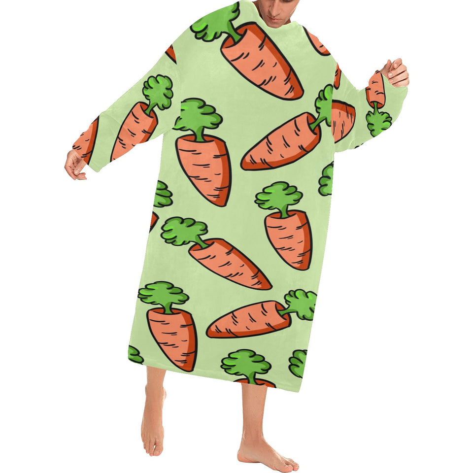 Carrot Pattern Print Design 05 Blanket Robe with Sleeves