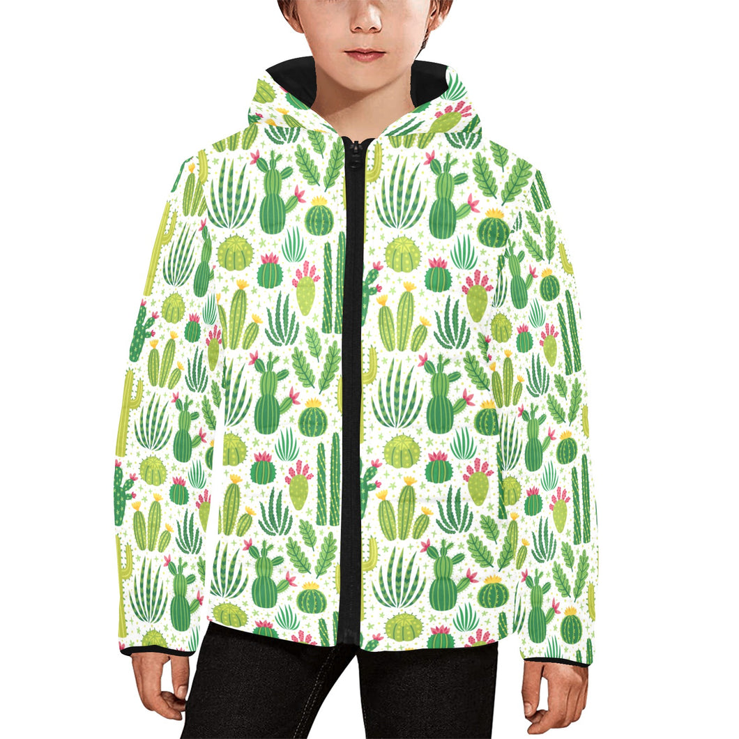 Cactus pattern copy Kids' Boys' Girls' Padded Hooded Jacket