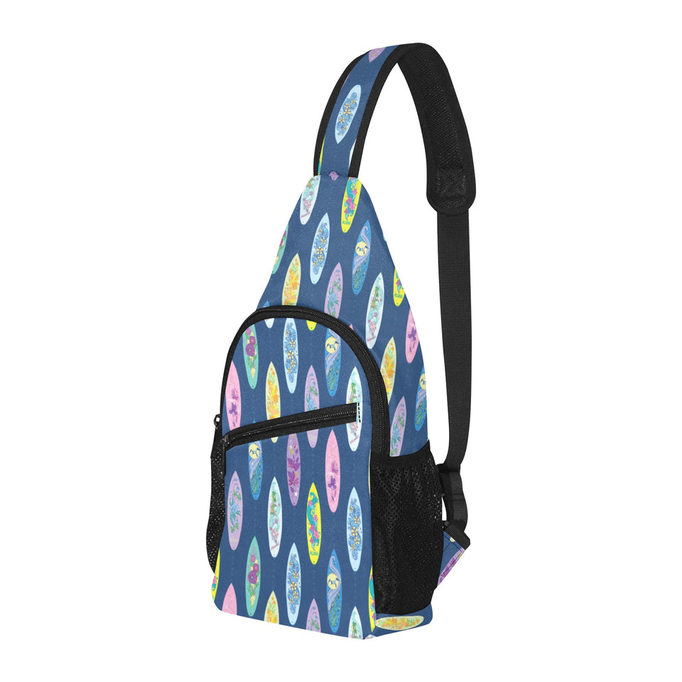 Surfboard Pattern Print Design 03 All Over Print Chest Bag