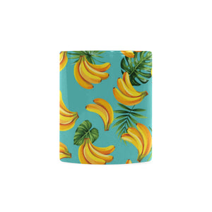 Banana Palm Leaves pattern background Classical White Mug (Fulfilled In US)