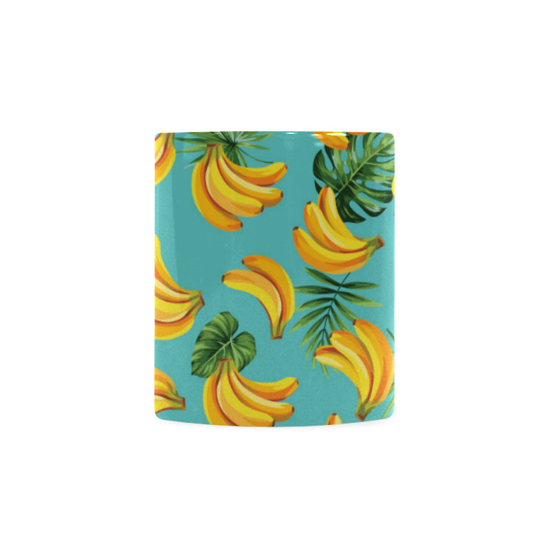 Banana Palm Leaves pattern background Classical White Mug (Fulfilled In US)