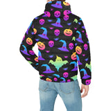 Colorful halloween background Men's Padded Hooded Jacket