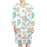 Colorful shell pattern Men's Long Sleeve Belted Night Robe