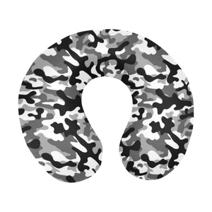 Black white camouflage pattern U-Shaped Travel Neck Pillow