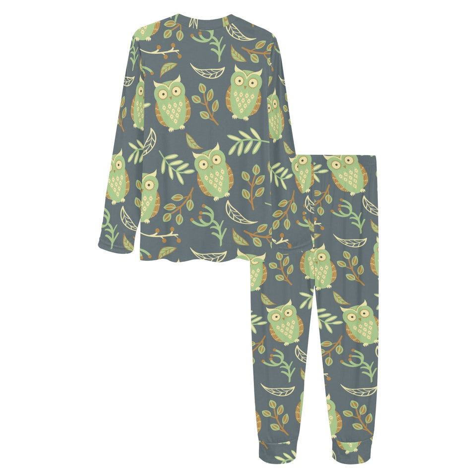 Cute owls leaves pattern Women's All Over Print Pajama Set