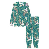 Koi Fish Carp Fish lotus pattern Women's All Over Print Pajama Set