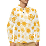 Sun design pattern Men's Long Sleeve Polo Shirt