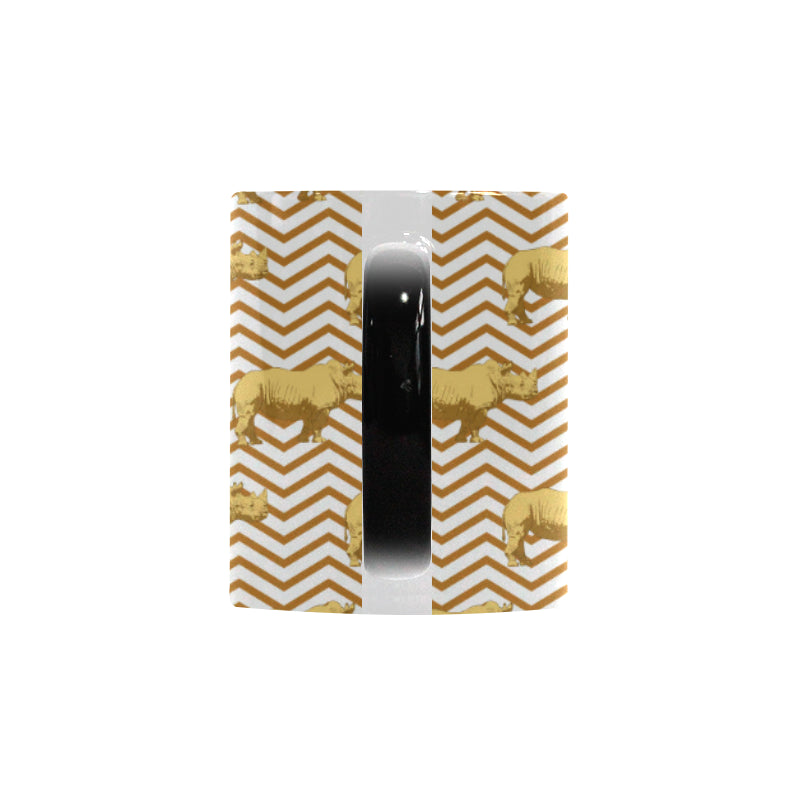 Rhino yellow theme pattern Morphing Mug Heat Changing Mug