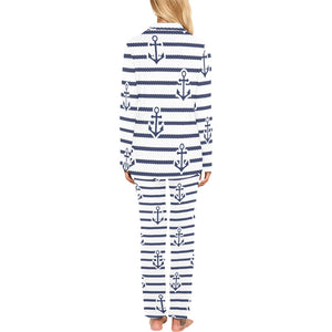 Anchor rope nautical pattern Women's Long Pajama Set