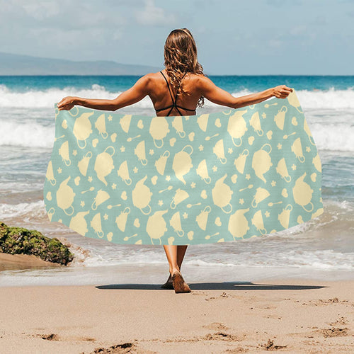 Tea pots Pattern Print Design 02 Beach Towel