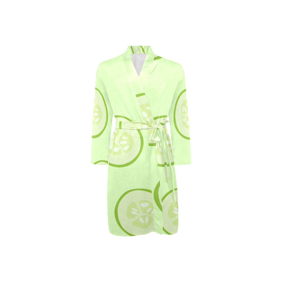 Cucumber pattern Men's Long Sleeve Belted Night Robe