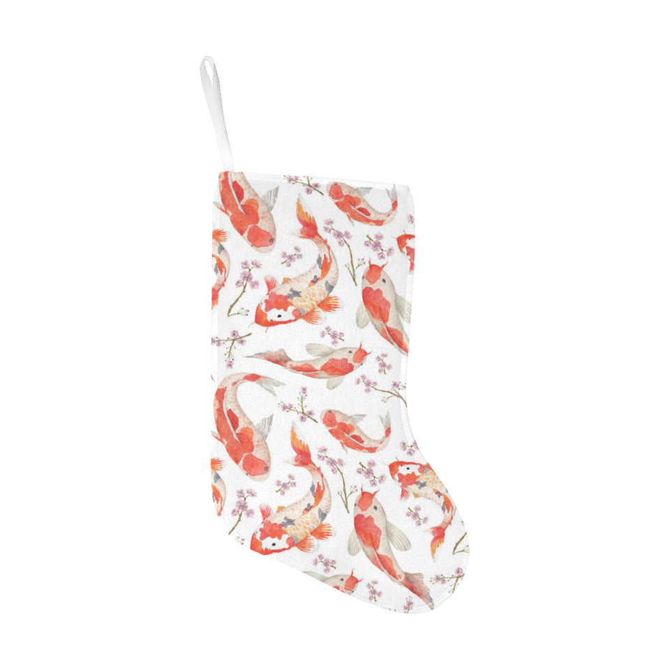 Watercolor Koi Fish Carp Fish pattern Christmas Stocking
