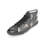 Cute koala pattern Women's High Top Canvas Shoes Black