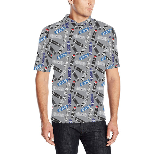 Skate Board Pattern Print Design 03 Men's All Over Print Polo Shirt