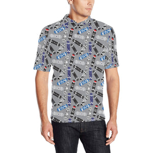 Skate Board Pattern Print Design 03 Men's All Over Print Polo Shirt