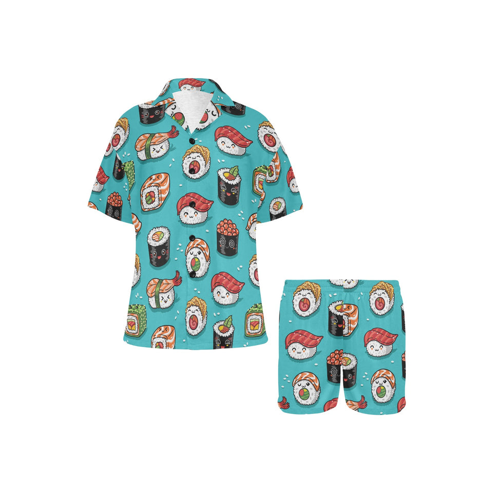 Cute sushi pattern Women's V-Neck Short Pajama Set