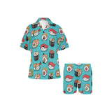 Cute sushi pattern Women's V-Neck Short Pajama Set