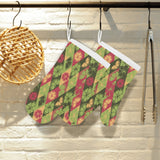 Cool Geometric lime pattern Heat Resistant Oven Mitts