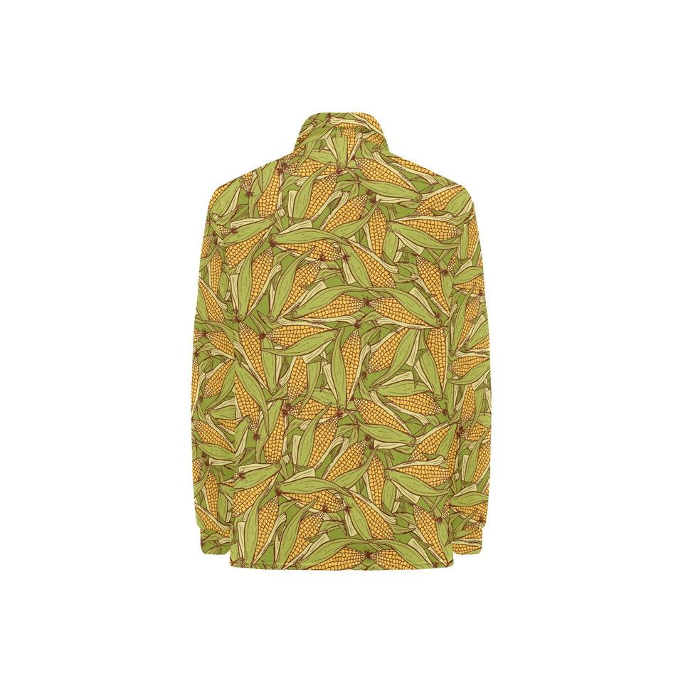 Corn Pattern Print Design 01 Women's Long Sleeve Polo Shirt