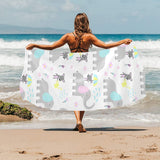 Cute elephant mouse pattern Beach Towel