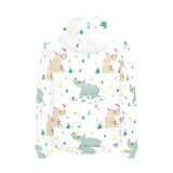 Cute Rhino pattern Men's Padded Hooded Jacket