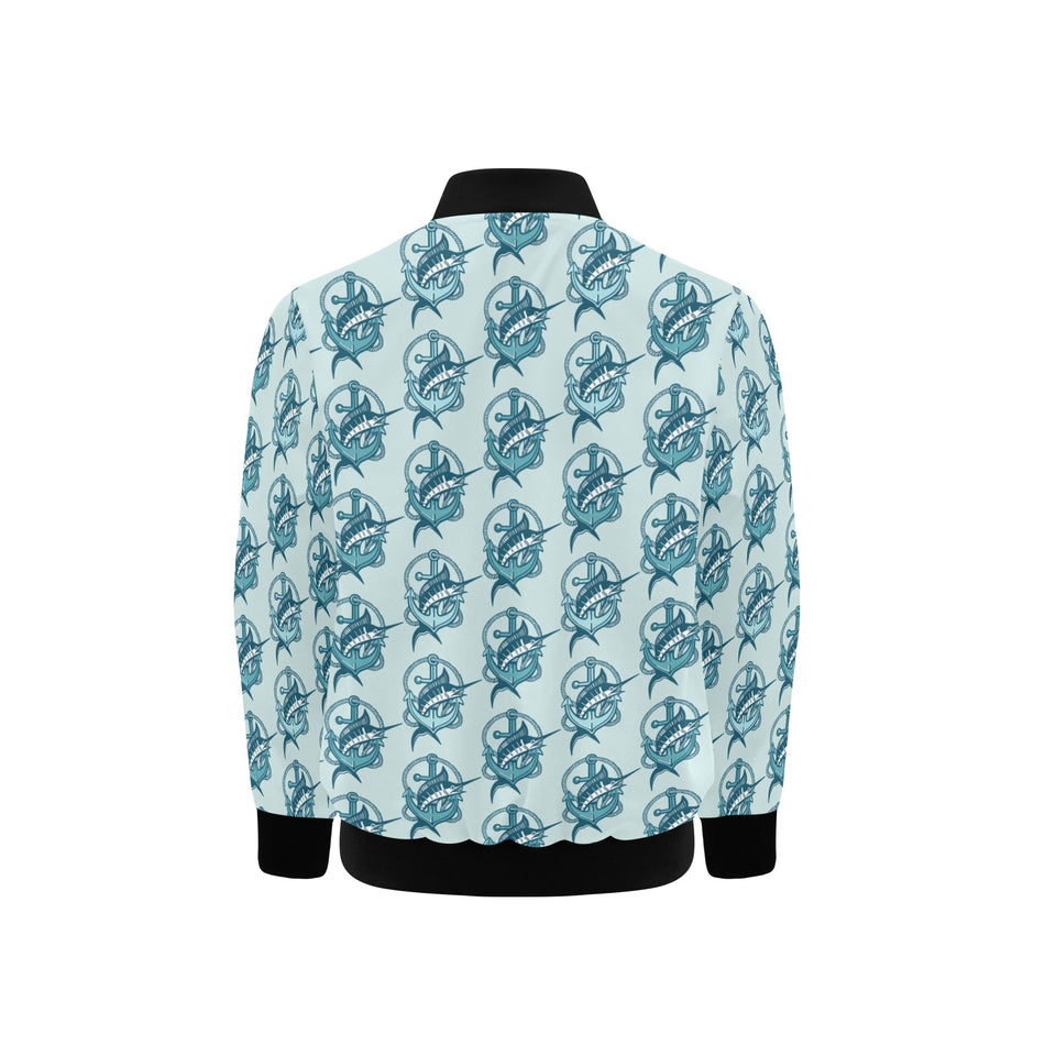 Swordfish Pattern Print Design 05 Kids' Boys' Girls' Bomber Jacket