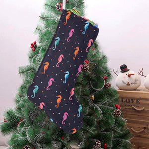 Watercolor colorful seahorse pattern Christmas Stocking