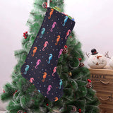 Watercolor colorful seahorse pattern Christmas Stocking